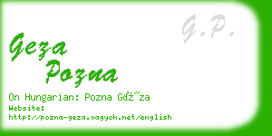 geza pozna business card